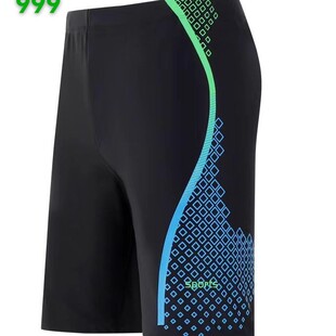 速干高弹运动风海边温泉泳池水上乐园游泳裤 男士 五分及膝泳裤