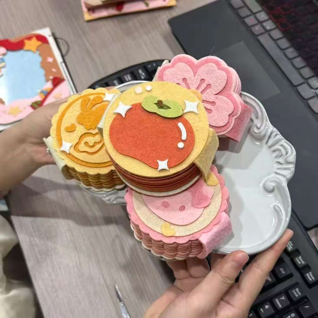 不织布兔子樱花月饼小相册
