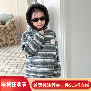女童洋气加绒时髦套装冬季2025新款宝宝加厚保暖外套儿童两件套装