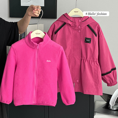 图图小象女童防水三合一冲锋衣