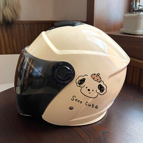 新款秋冬季小新国标3C电动车女头盔男四季通用摩托车安全保暖卡通