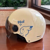 新款 3C认证摩托车电动头盔女防晒安全帽哈雷半盔夏防晒四季 男骑行