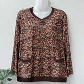 妈妈秋装 春秋衣服 盘扣宽松花色上衣奶奶装 长袖 t恤女中老年人新款