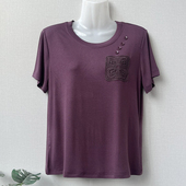 显瘦遮肚薄款 中年妈妈夏装 上衣 时尚 宽松半袖 莫代尔短袖 t恤女新款