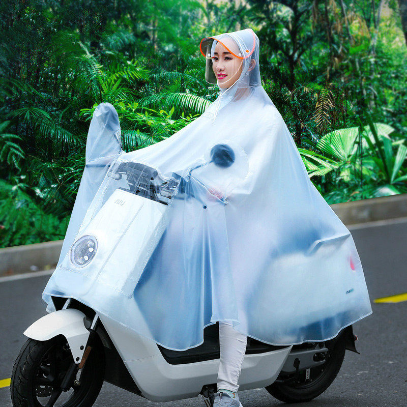 雨衣男女士成人电动车单人骑行摩托车自行车加大加厚时尚透明雨披