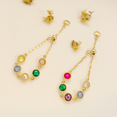 INNORE戒指女多彩镶钻伸缩戒指