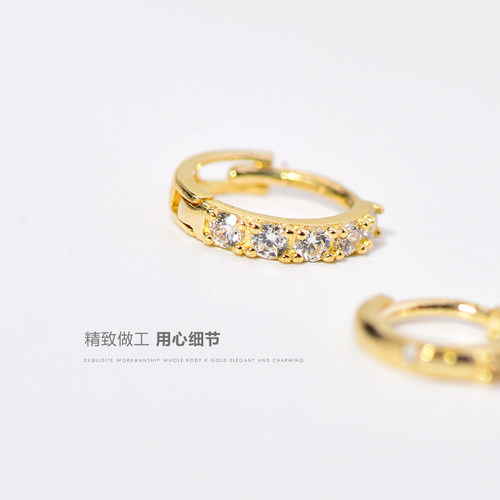 首尔k金轻奢珠宝纯黄金耳钉耳环