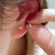 首尔k金纯10k 14k金黄金耳钉 迷你光面小蝴蝶耳钉耳骨钉单只价