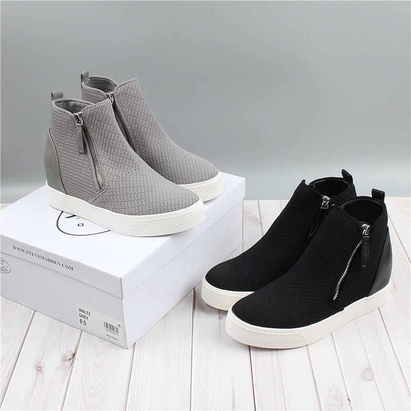 出口美国女隐形内增高休闲运动鞋百搭防滑旅游鞋大码厚底鞋7公分