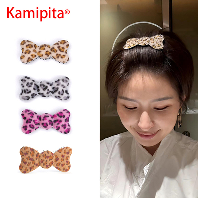 Kamipita刘海贴碎发贴毛面豹纹发饰盘发无痕发贴小款轻强粘明星款