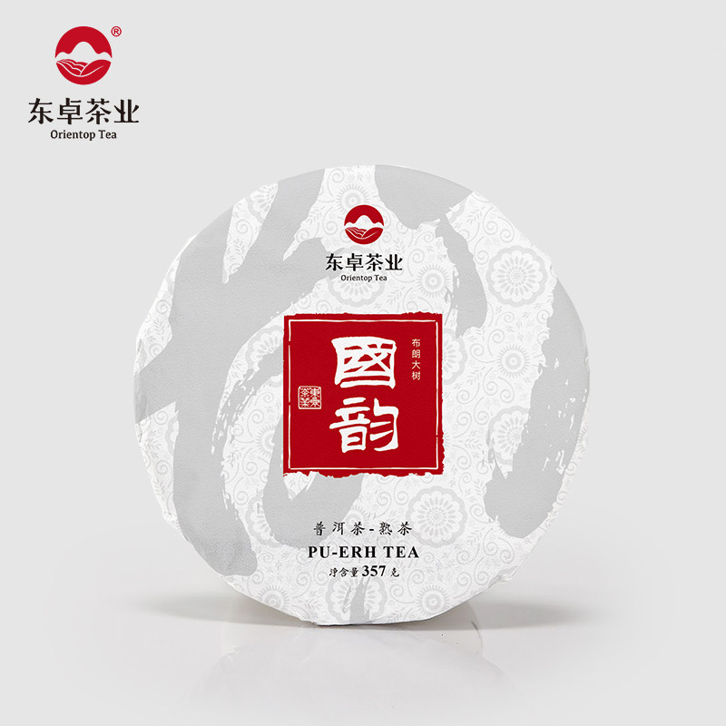 东卓茶业2018国韵熟饼西双版纳大树茶熟普洱七子饼茶357g茶叶 201