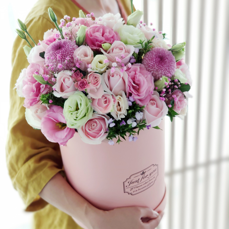 韩式抱抱桶北京同城鲜花速递礼盒女友闺蜜妈妈生日送花情人节玫瑰