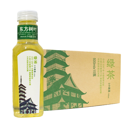 农夫山泉东方树叶绿茶饮料500ml*15瓶 0卡无糖茶饮北京包邮