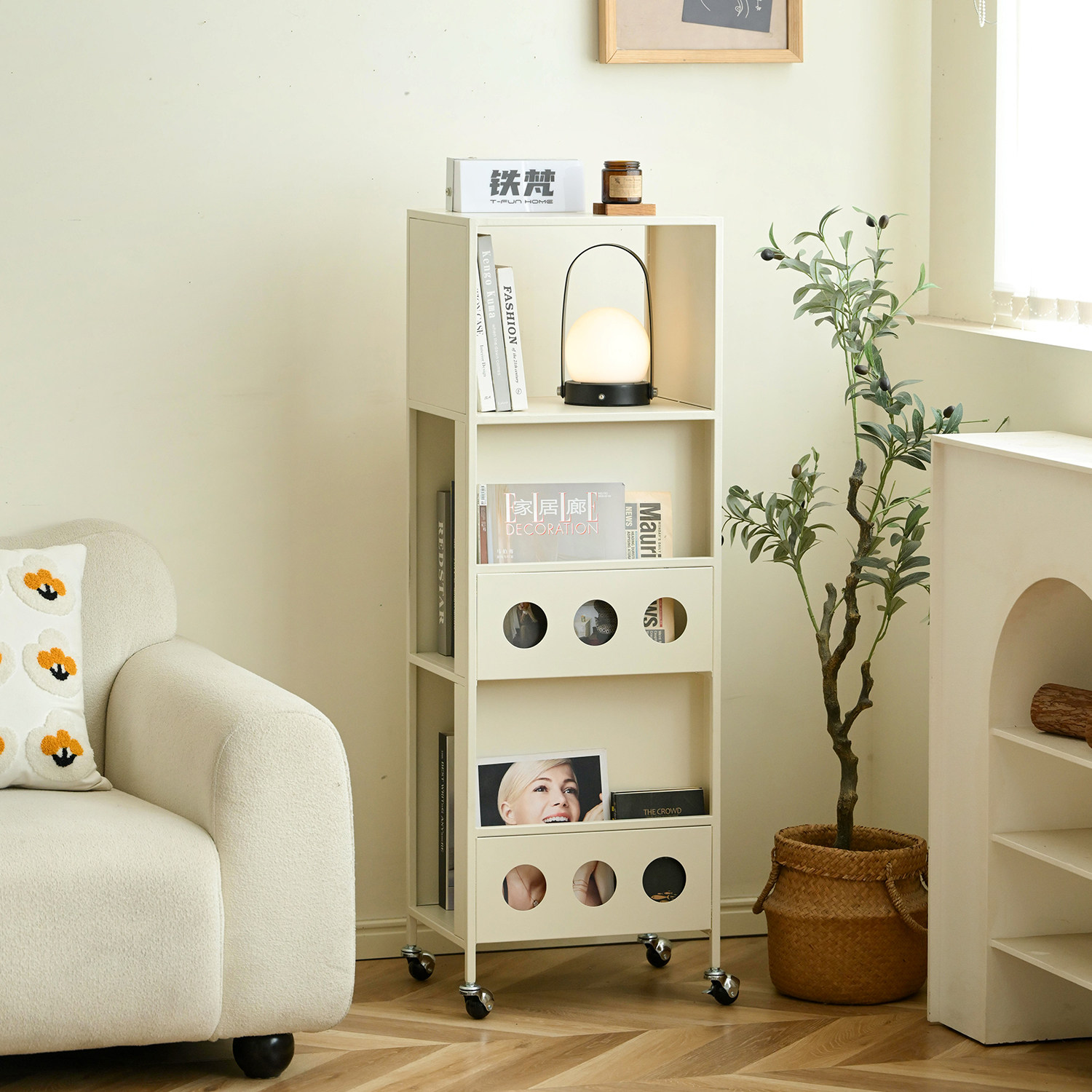 铁梵客厅落地书柜置物架可移动靠墙一体转角书架书本收纳柜展示柜,收纳整理,整理架/置物架/收纳架,淘宝优惠券,粉丝福利购,淘宝优惠卷