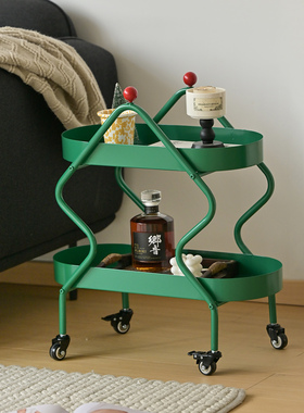 铁梵客厅可移动小桌子艺术边几迷你茶几推车沙发边置物架阳台边桌