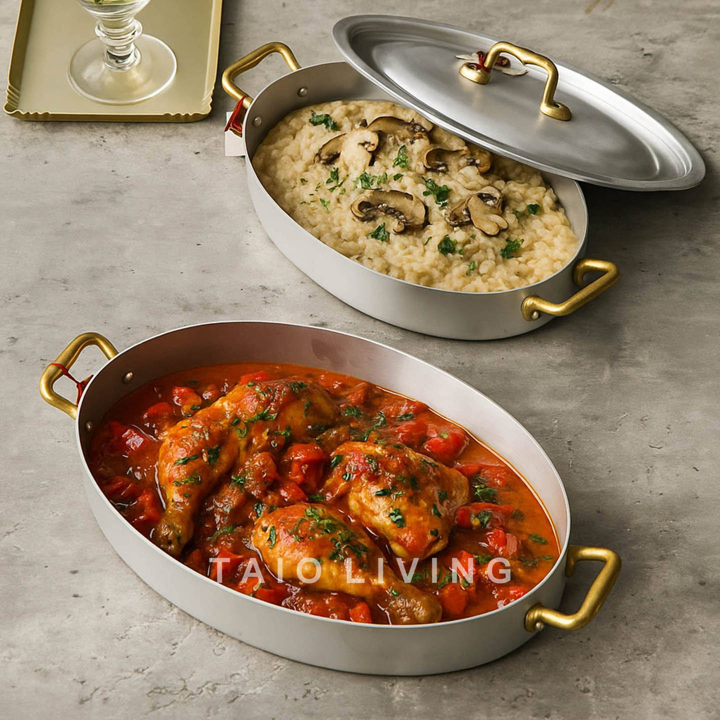 ottinetti意大利进口铝制银色托盘食物料理盘加深烤肉盘水果餐盘,餐饮具,餐用托盘,淘宝优惠券,粉丝福利购,淘宝优惠卷