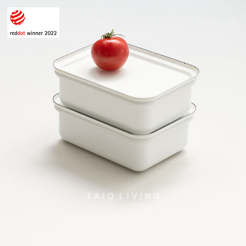 奥地利riess 红点设计得奖手工制多功能搪瓷饭盒便当盒烤盘餐盒