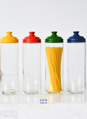 意大利制Italo Ottinetti铝盖玻璃密封储物罐意面挂面SPAGHETTI罐