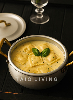 意大利ottinetti进口黄铜铝炖锅家用烹饪焖锅炖锅双耳平底煲汤锅