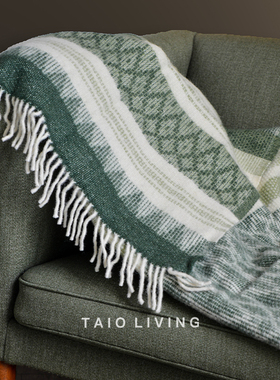 Klippan北欧ins床尾毯 Freja瑞典本土纯羊毛沙发毯空调旅行车毛毯