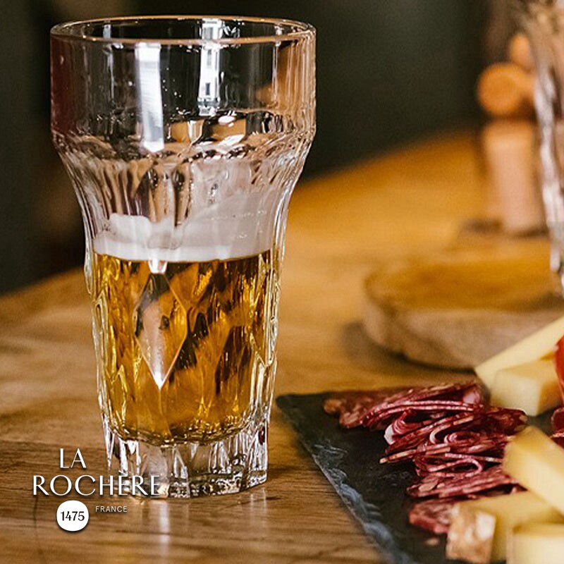 法国LAROCHERE设计精酿啤酒杯SILEX 3D燧石玻璃酒杯古典威士忌杯