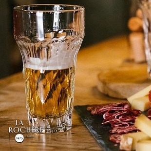 法国LAROCHERE设计精酿啤酒杯SILEX 3D燧石玻璃酒杯古典威士忌杯