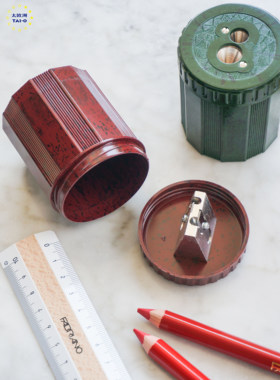 正规进口德国制造Dux复古大理石纹双头卷笔刀铅笔削 绘图笔削笔器