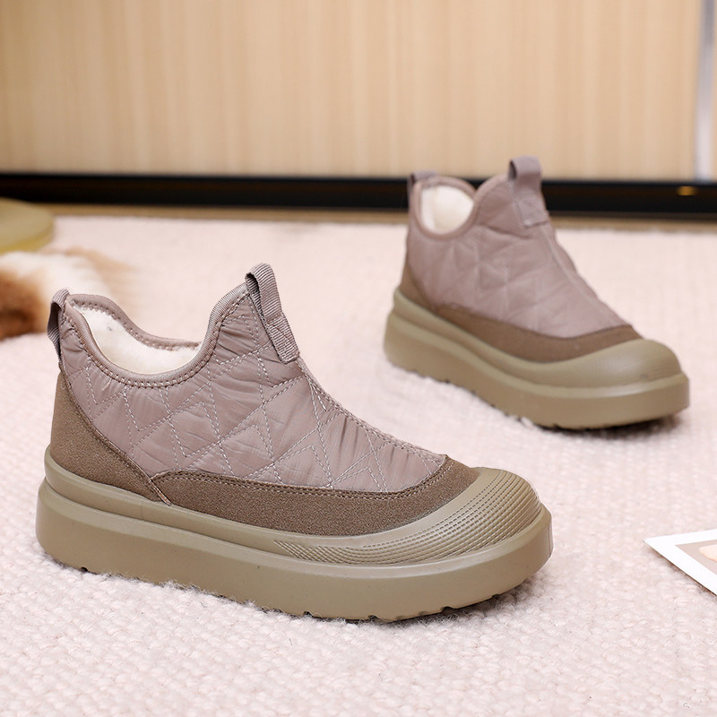 冬季新款加厚保暖雪地靴一脚蹬防滑防水女棉鞋厚底高帮加绒妈妈鞋,女鞋,时尚雪地靴,淘宝优惠券,粉丝福利购,淘宝优惠卷