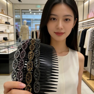 发夹后脑勺韩国发梳插梳刘海夹压头饰盘发发卡子女边夹子顶夹