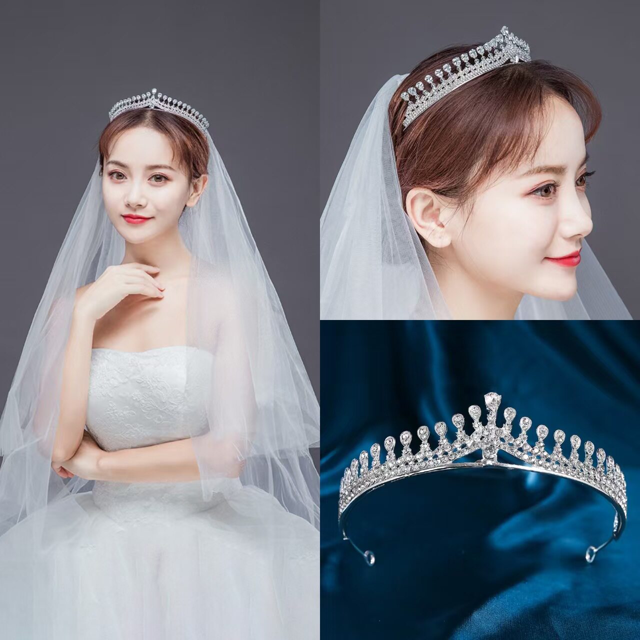 皇冠生日头饰公主新娘发箍王冠发饰十八岁婚纱结婚女高端头发卡箍