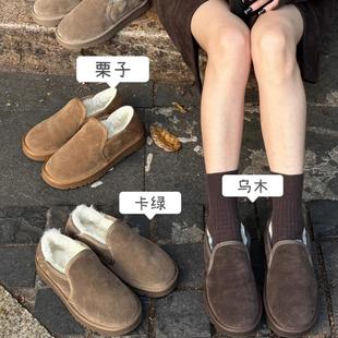 勃肯鞋 女冬季 加厚绒 平底休闲鞋 秀气M6557585A 专柜女鞋 真皮