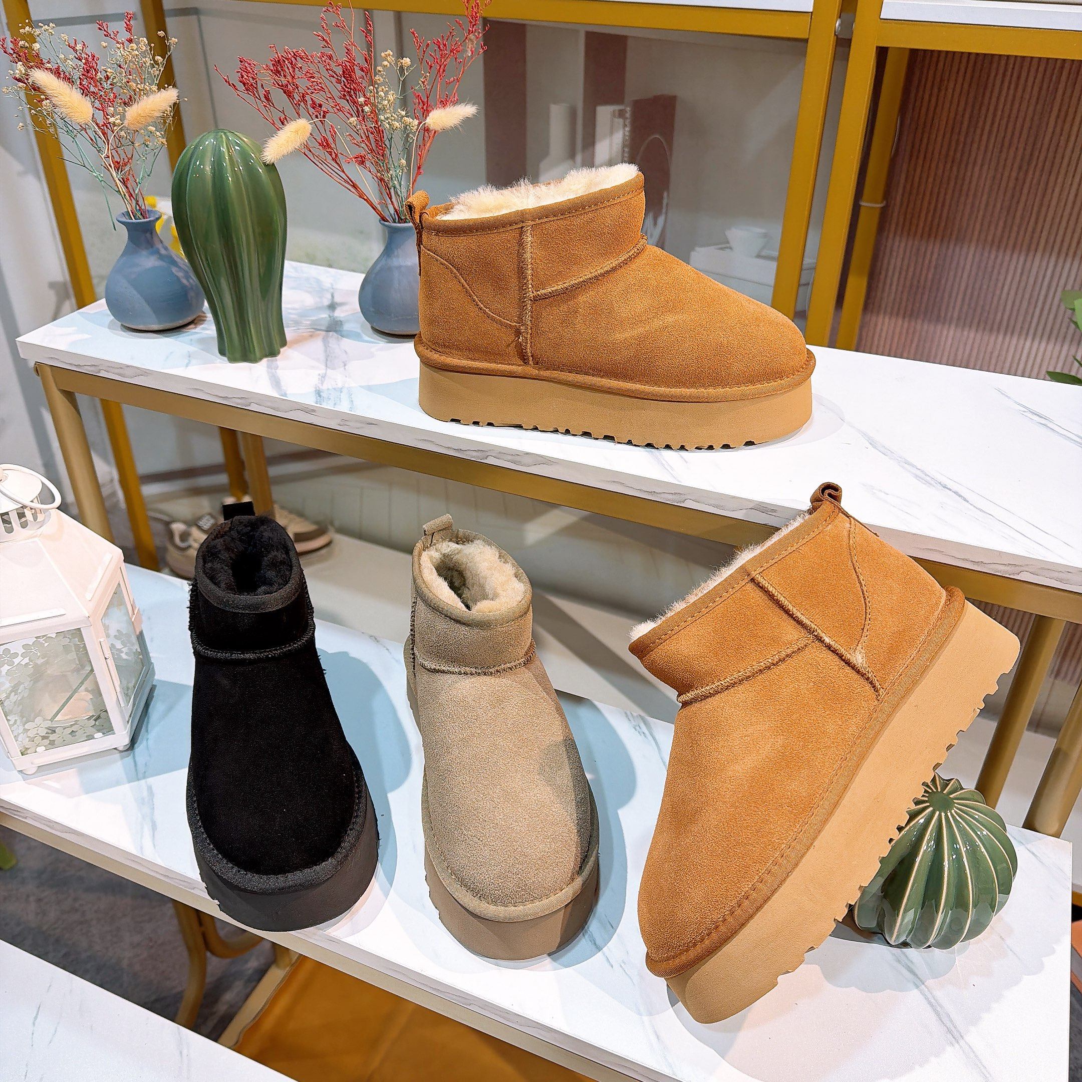 真皮！商场撤柜断码女鞋平底保暖短靴雪地靴女M6854,女鞋,时尚雪地靴,淘宝优惠券,粉丝福利购,淘宝优惠卷