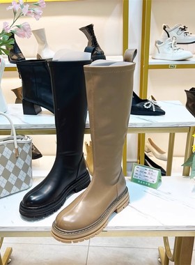厚底骑士靴！不过膝！专柜商场断码女鞋长筒靴女百搭KM225511-2B