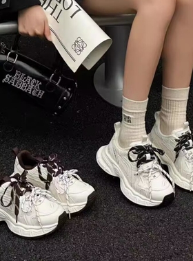 真皮加绒！专柜商场撤柜断码时尚高货厚底休闲老爹鞋女M03372-27A