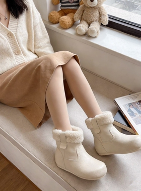 真皮！内增高！专柜商场撤柜断码厚绒时尚勃肯短靴女M6-016805A