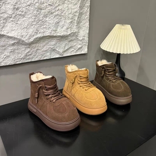 真皮！厚底雪地靴女！专柜折扣女鞋加厚绒保暖冬季洋气M0995672A