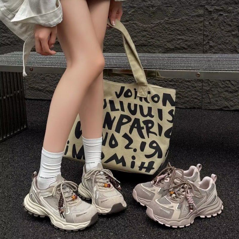 真皮厚底增高老爹鞋女