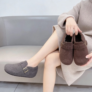 绒里 勃肯鞋 专柜商场撤柜断码 魔术贴单鞋 女1122 毛呢时尚 内增高