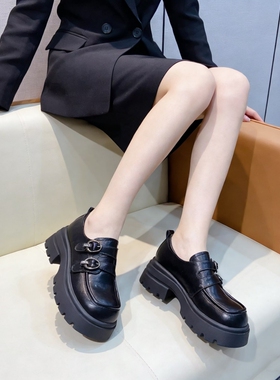 真皮！魔术贴！专柜商场撤柜断码厚底轻便小皮鞋乐福鞋女1230