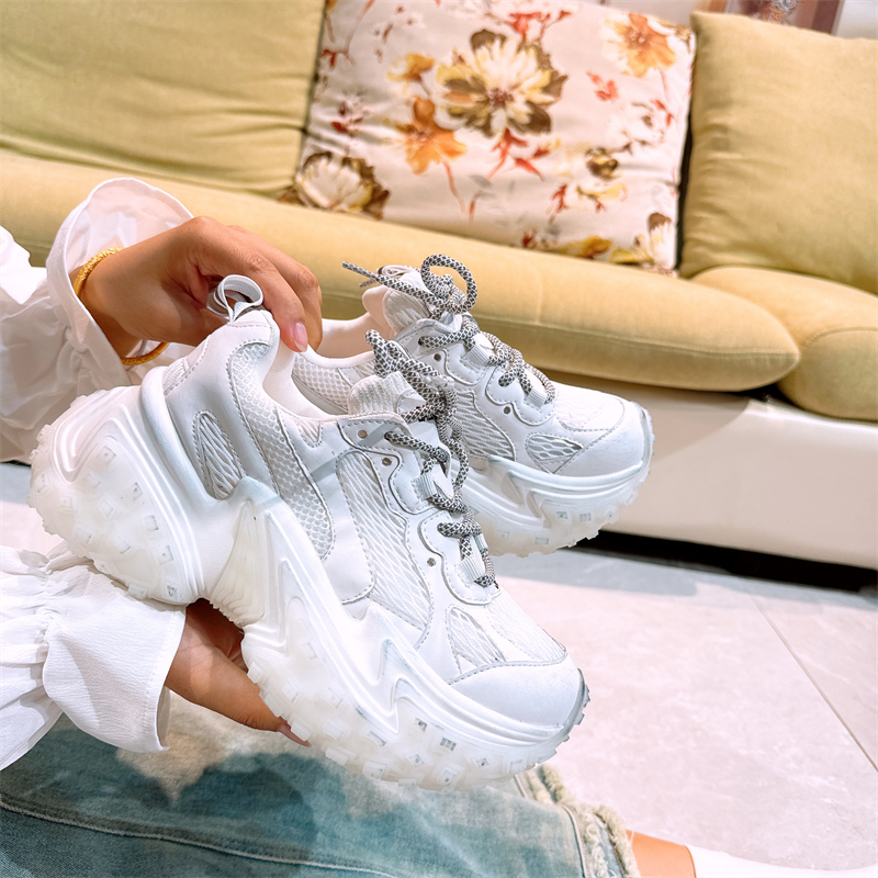 秋季新款厚底增高透气老爹鞋