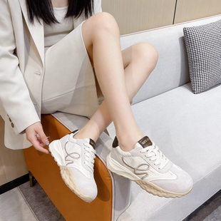 真皮 厚底圆头显瘦德训休闲阿甘鞋 女Z29 77210 专柜商场撤柜断码