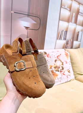 真皮！厚底罗马凉鞋！专柜折扣断码女鞋后空洞洞鞋女M08328-11