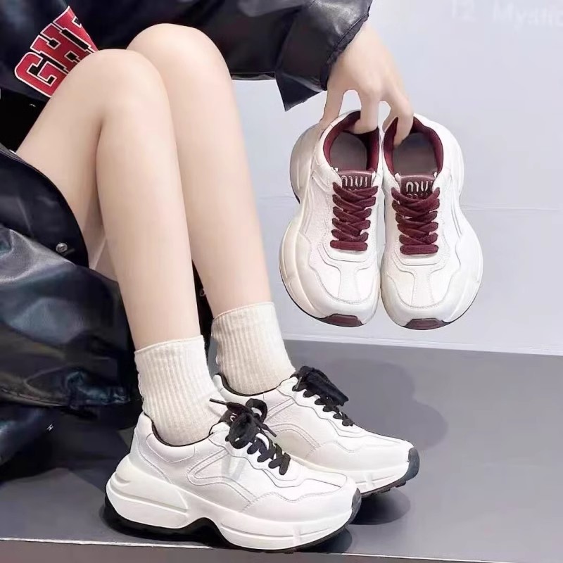 全真皮+真皮鞋垫！专柜断码女鞋厚底时尚显瘦休闲老爹鞋Z1-985529