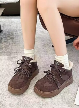 真皮+绒里！专柜商场断码软底保暖时尚休闲棉鞋雪地靴女MLM58603