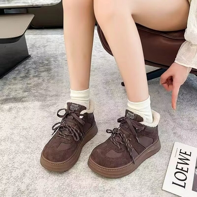 真皮+绒里！专柜商场断码软底保暖时尚休闲棉鞋雪地靴女MLM58603