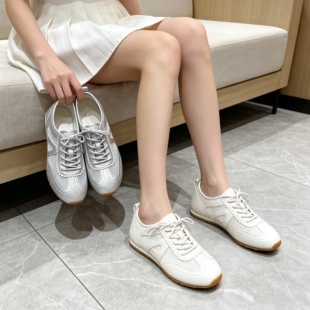 真皮+单网！专柜商场撤柜断码软底显瘦休闲德训鞋女Z5-7708-50