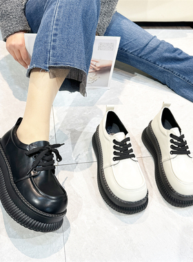 真皮！厚底系带乐福鞋！专柜商场断码特价新款女鞋时尚Z1-86790-2