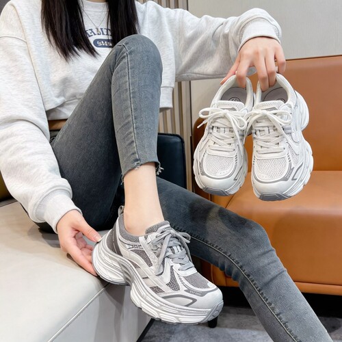 真皮！专柜商场撤柜断码榴莲厚底显瘦时尚休闲老爹鞋女M2-652080