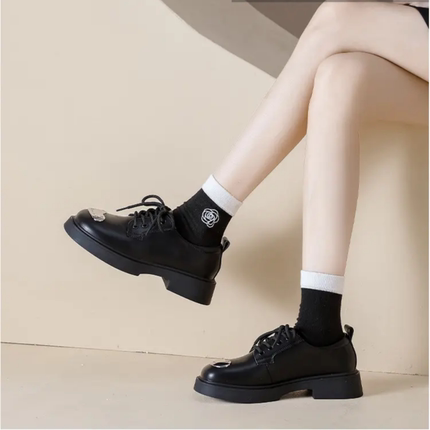 真皮牛皮！乐福鞋小皮鞋！专柜断码新款女鞋金属系带M655862