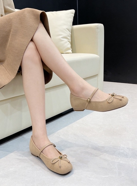 专柜商场断码清仓浅口方头芭蕾风平底粗跟玛丽珍鞋女KD253302-3A